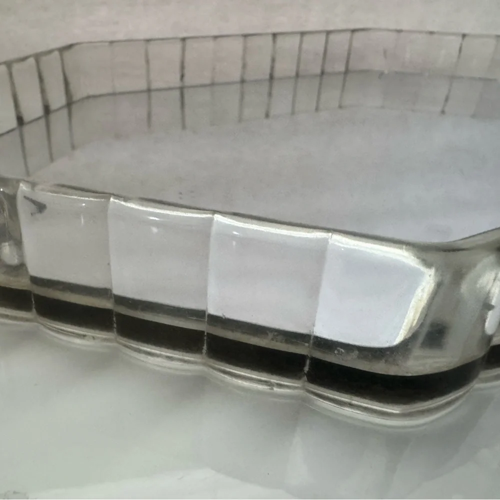 Vintage Mirrored Lucite or Acrylic Vanity Dresser Tray Mid Century Felt Bottom